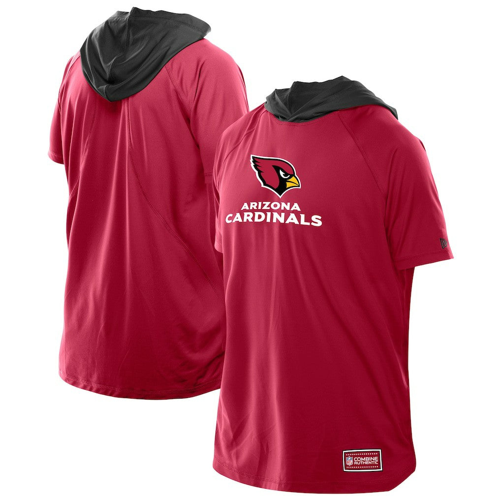 Arizona Cardinals New Era Combine Authentic Hooded Raglan Short-Sleeve T-Shirt Cardinal | NFL