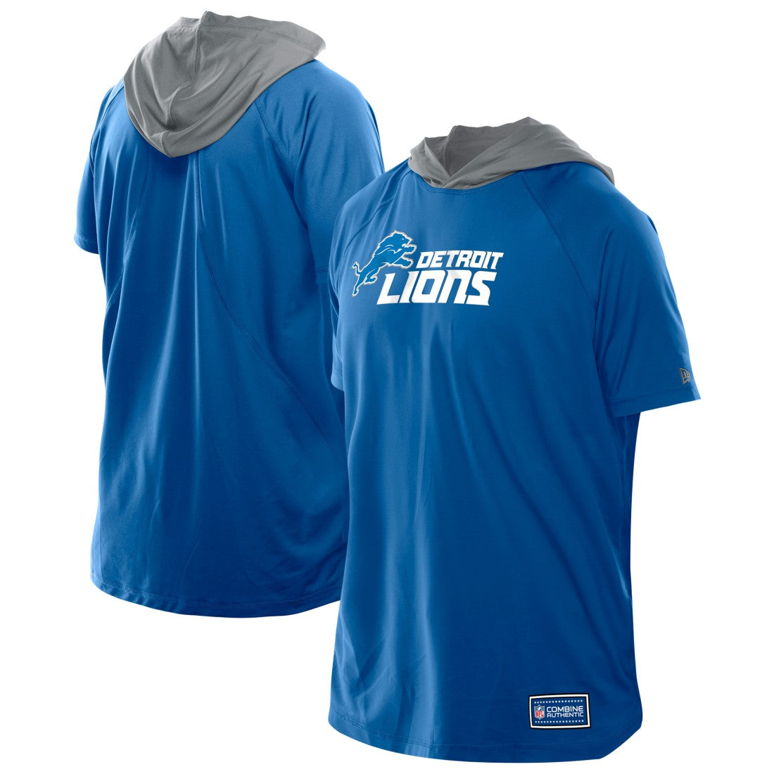 Detroit Lions New Era Combine Authentic Hooded Raglan Short-Sleeve T-Shirt Blue | NFL