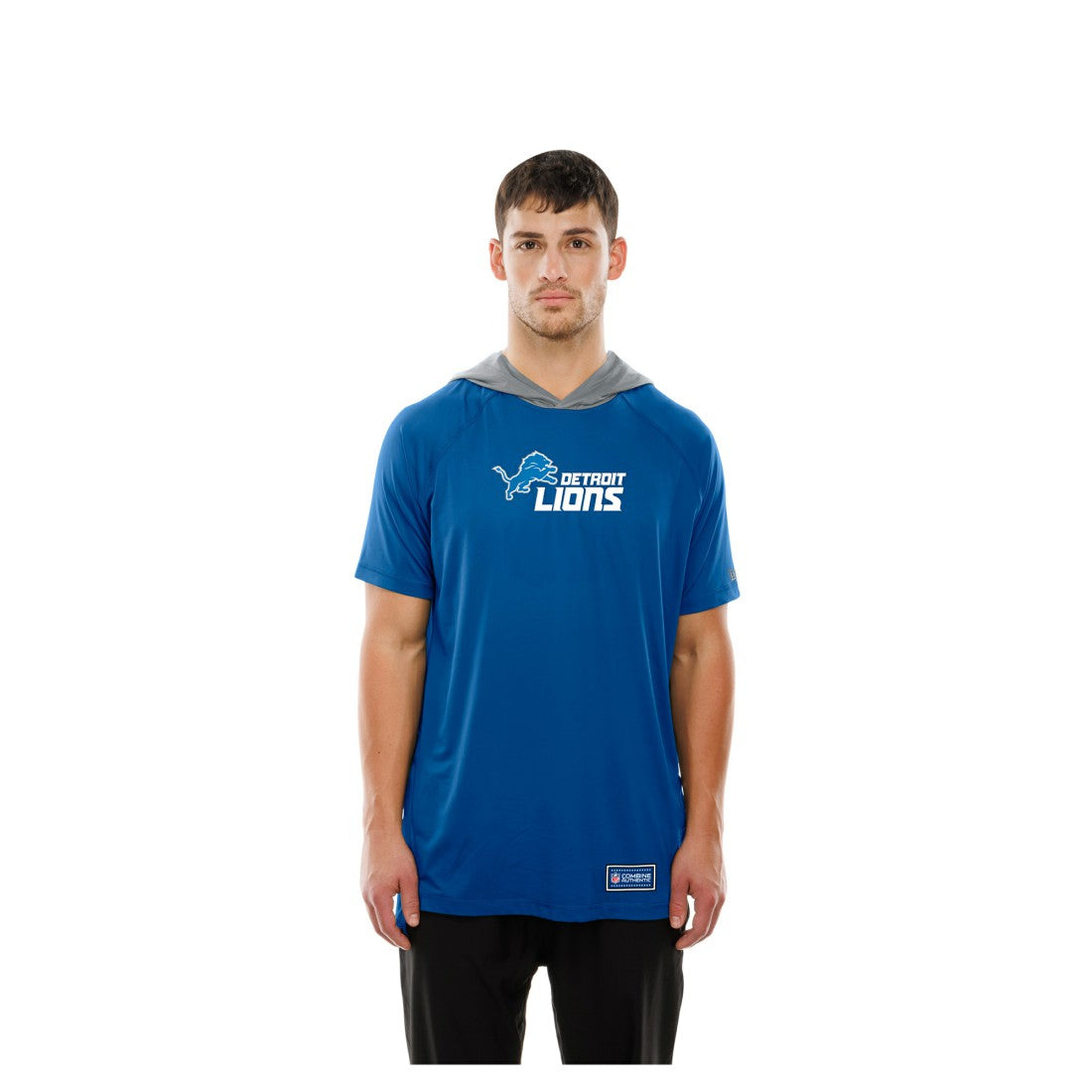 Detroit Lions New Era Combine Authentic Hooded Raglan Short-Sleeve T-Shirt Blue | NFL
