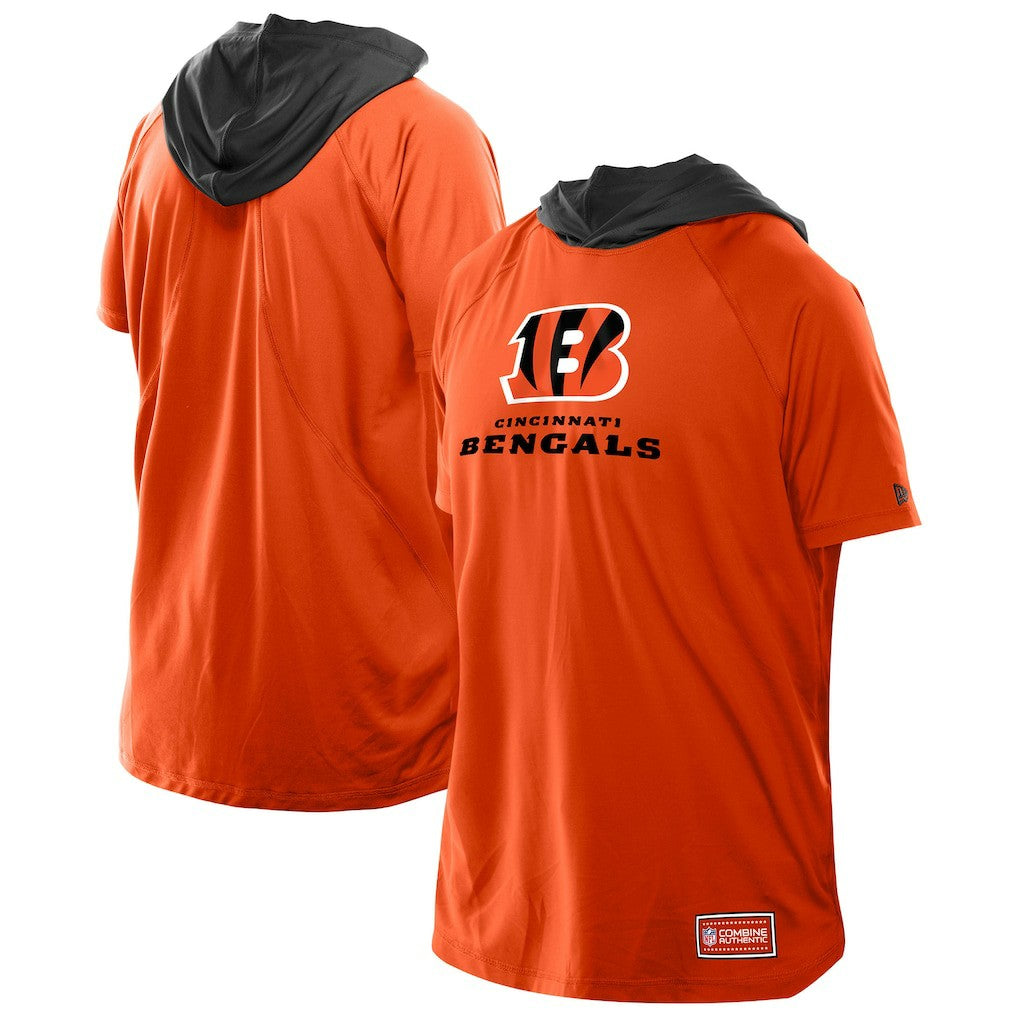 Cincinnati Bengals New Era Combine Authentic Hooded Raglan Short-Sleeve T-Shirt Orange | NFL