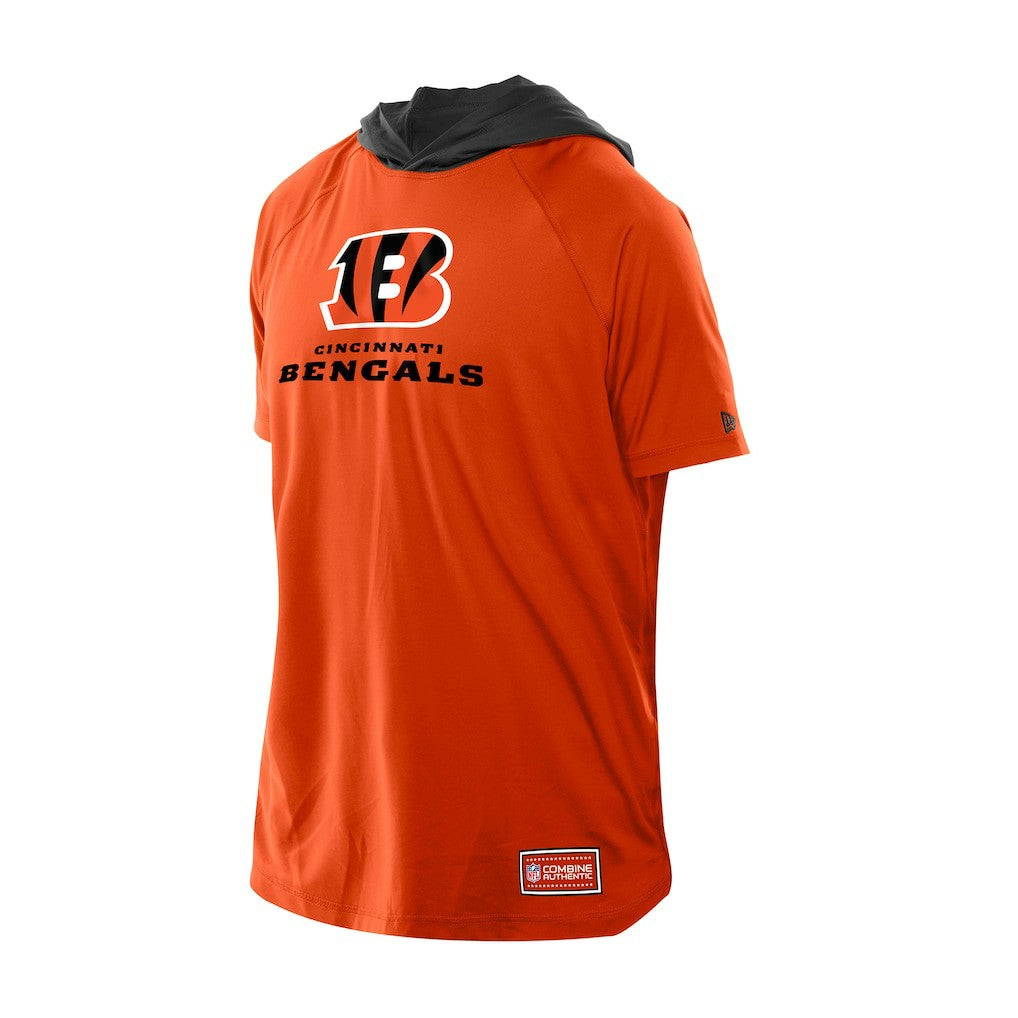 Cincinnati Bengals New Era Combine Authentic Hooded Raglan Short-Sleeve T-Shirt Orange | NFL