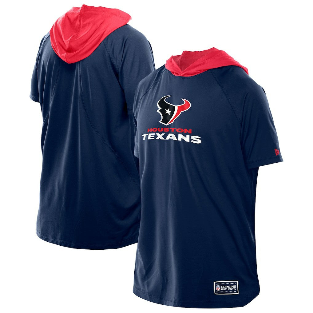 Houston Texans New Era Combine Authentic Hooded Raglan Short-Sleeve T-Shirt Navy | NFL