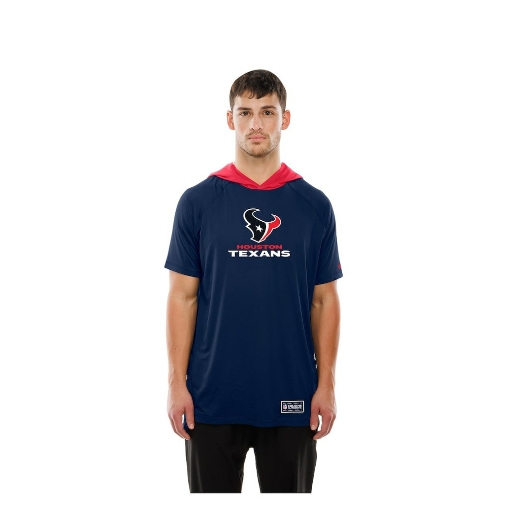 Houston Texans New Era Combine Authentic Hooded Raglan Short-Sleeve T-Shirt Navy | NFL