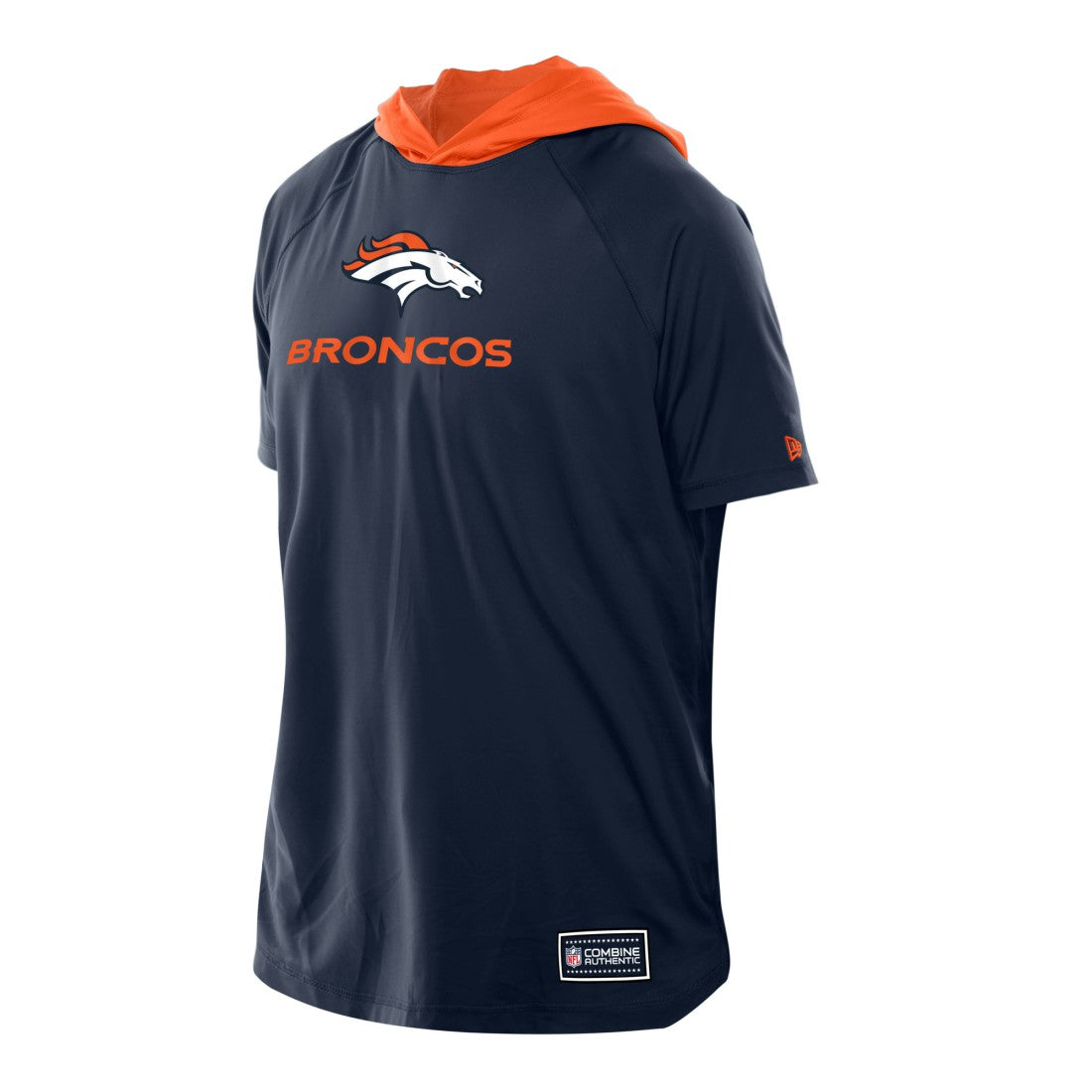 Denver Broncos New Era Combine Authentic Hooded Raglan Short-Sleeve T-Shirt Navy | NFL