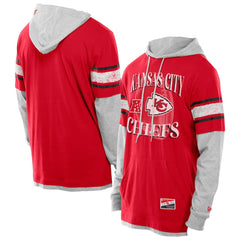 Kansas City Chiefs New Era Twofer Layered Long Sleeve Hoodie T-Shirt Red | NFL