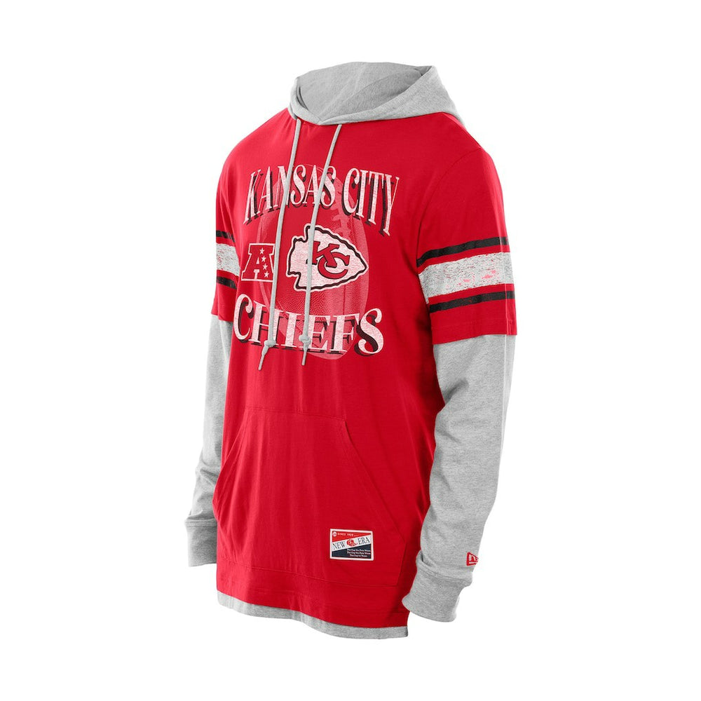 Kansas City Chiefs New Era Twofer Layered Long Sleeve Hoodie T-Shirt Red | NFL