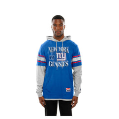 New York Giants New Era Twofer Layered Long Sleeve Hoodie T-Shirt Royal | NFL