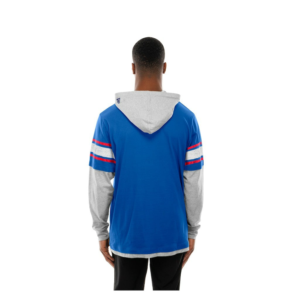 New York Giants New Era Twofer Layered Long Sleeve Hoodie T-Shirt Royal | NFL