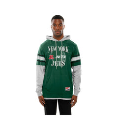 New York Jets New Era Twofer Layered Long Sleeve Hoodie T-Shirt Green | NFL
