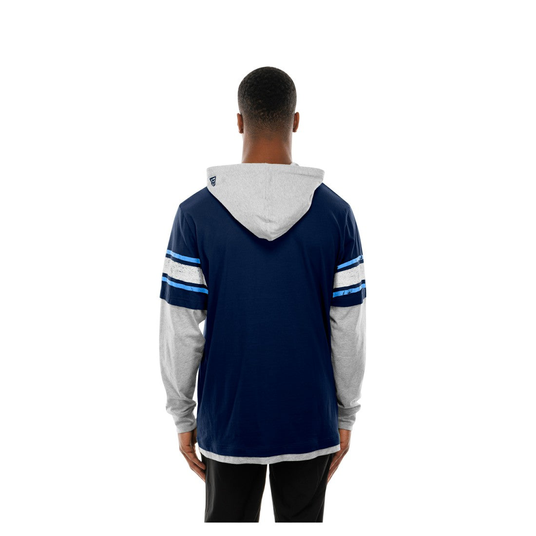 Tennessee Titans New Era Twofer Layered Long Sleeve Hoodie T-Shirt Navy | NFL