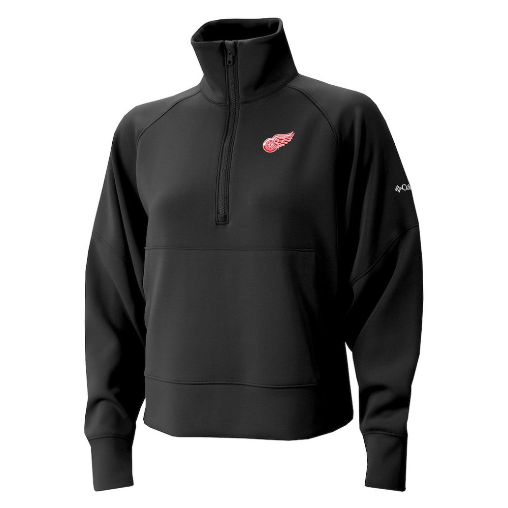 Detroit Red Wings Columbia Women's Wickhams Hills Raglan Omni-Wick Half-Zip Pullover - Black - NHL