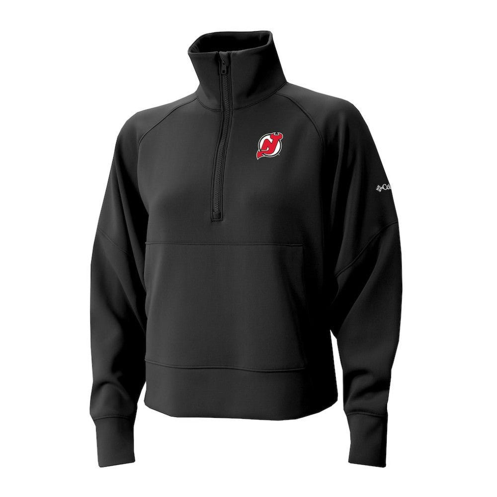 New Jersey Devils Columbia Women's Wickhams Hills Raglan Omni-Wick Half-Zip Pullover - Black - NHL