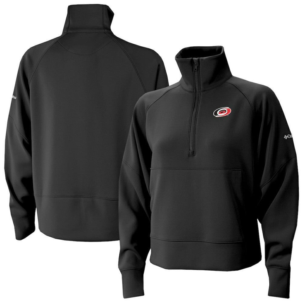 Carolina Hurricanes Columbia Women's Wickhams Hills Raglan Omni-Wick Half-Zip Pullover - Black - NHL