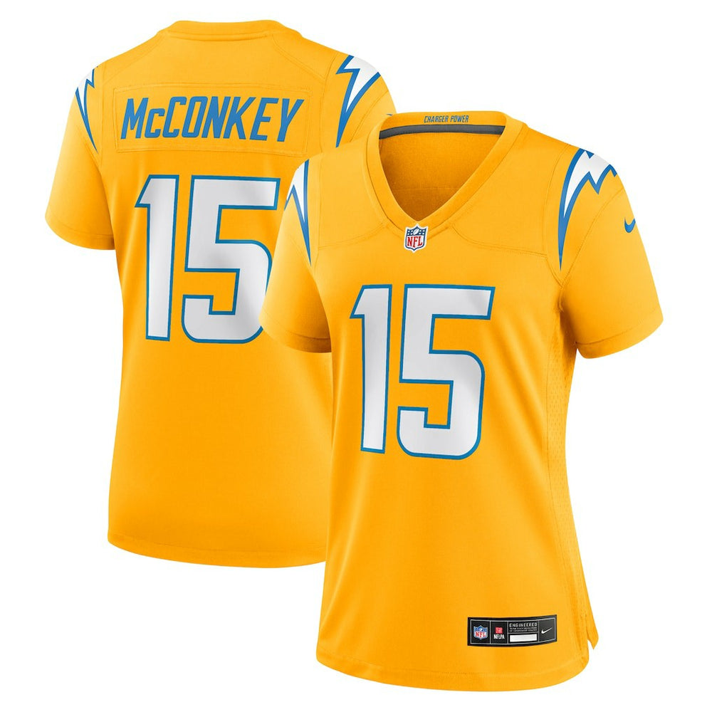 Ladd McConkey Los Angeles Chargers Women's Alternate Charger Power Game Jersey Gold | Nike for Sale