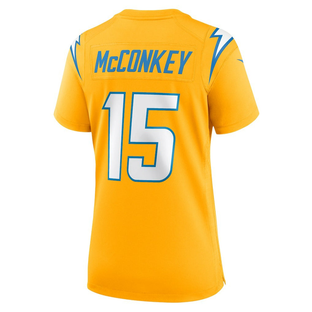 Ladd McConkey Los Angeles Chargers Women's Alternate Charger Power Game Jersey Gold | Nike for Sale