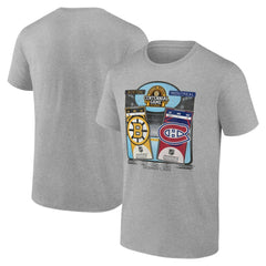 Boston Bruins vs. Montreal Canadiens Centennial Game Matchup T-Shirt - Heather Gray - NHL