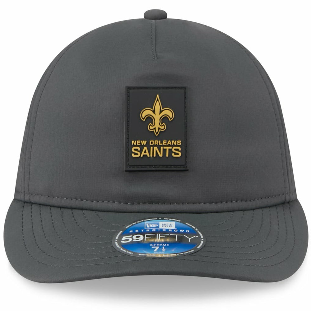 New Orleans Saints New Era 2025 Sideline Cold Weather Retro Crown 59FIFTY Fitted Hat Charcoal | NFL