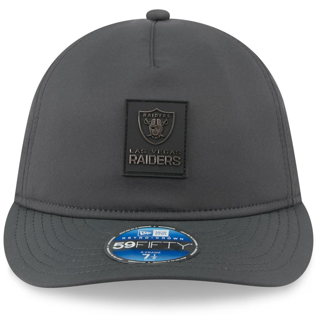 Las Vegas Raiders New Era 2025 Sideline Cold Weather Retro Crown 59FIFTY Fitted Hat Charcoal | NFL