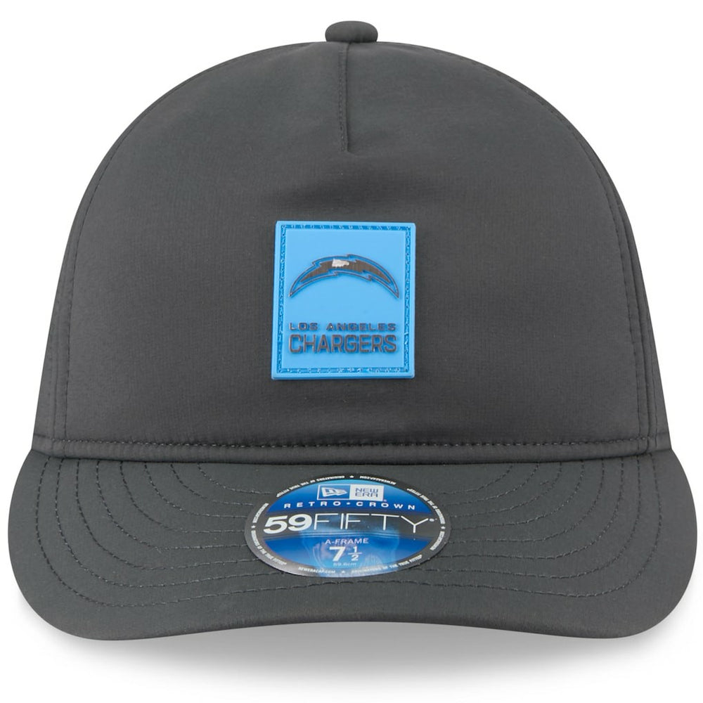 Los Angeles Chargers New Era 2025 Sideline Cold Weather Retro Crown 59FIFTY Fitted Hat Charcoal | NFL