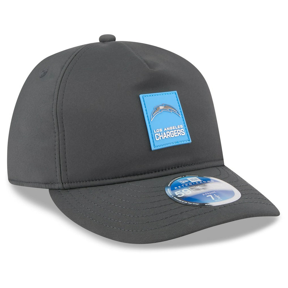 Los Angeles Chargers New Era 2025 Sideline Cold Weather Retro Crown 59FIFTY Fitted Hat Charcoal | NFL