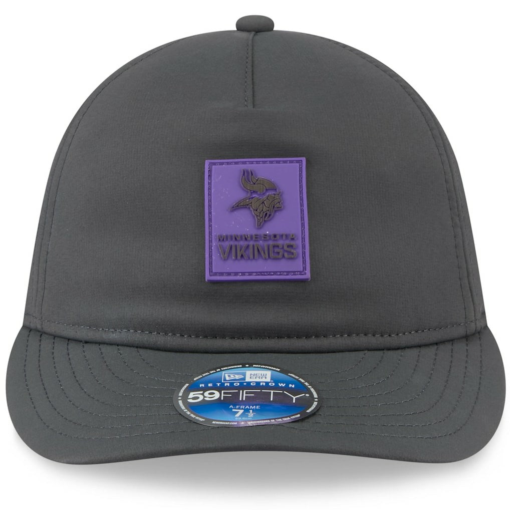 Minnesota Vikings New Era 2025 Sideline Cold Weather Retro Crown 59FIFTY Fitted Hat Charcoal | NFL