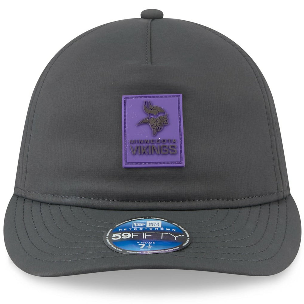 Minnesota Vikings New Era 2025 Sideline Cold Weather Retro Crown 59FIFTY Fitted Hat Charcoal | NFL