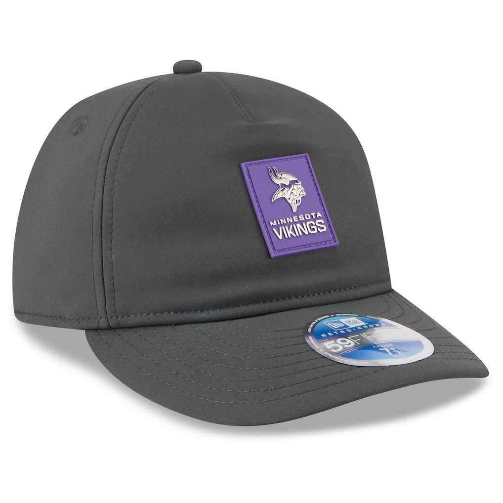 Minnesota Vikings New Era 2025 Sideline Cold Weather Retro Crown 59FIFTY Fitted Hat Charcoal | NFL