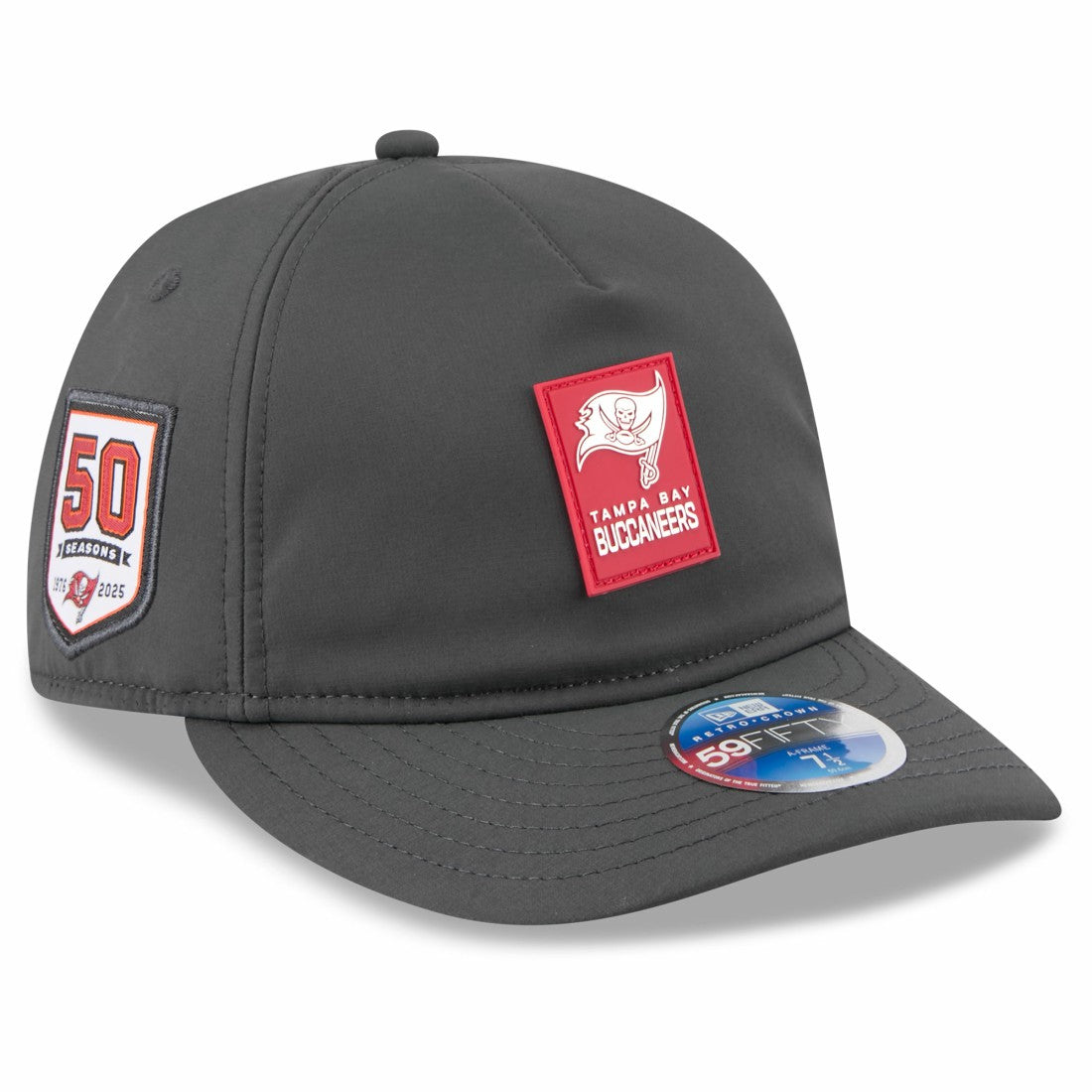 Tampa Bay Buccaneers New Era 2025 Sideline Cold Weather Retro Crown 59FIFTY Fitted Hat Charcoal | NFL