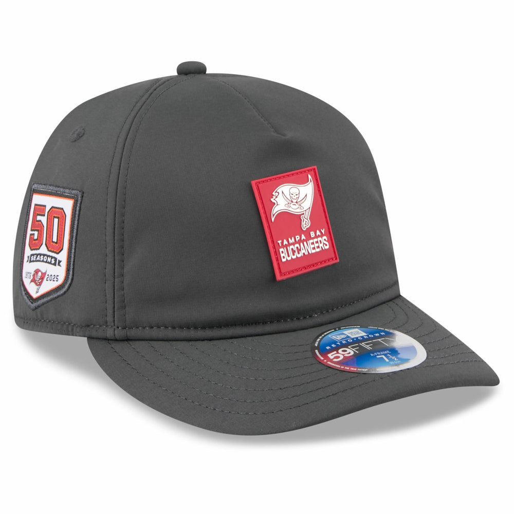 Tampa Bay Buccaneers New Era 2025 Sideline Cold Weather Retro Crown 59FIFTY Fitted Hat Charcoal | NFL