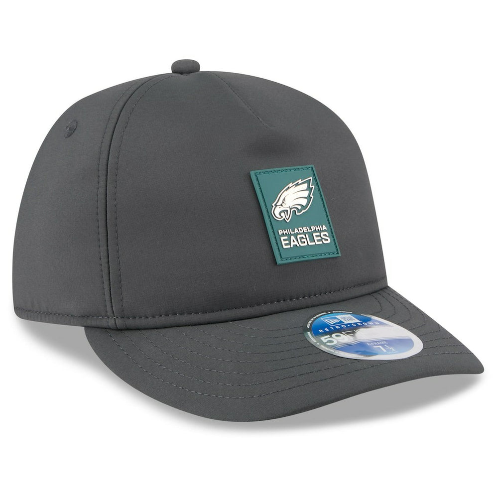 Philadelphia Eagles New Era 2025 Sideline Cold Weather Retro Crown 59FIFTY Fitted Hat Charcoal | NFL