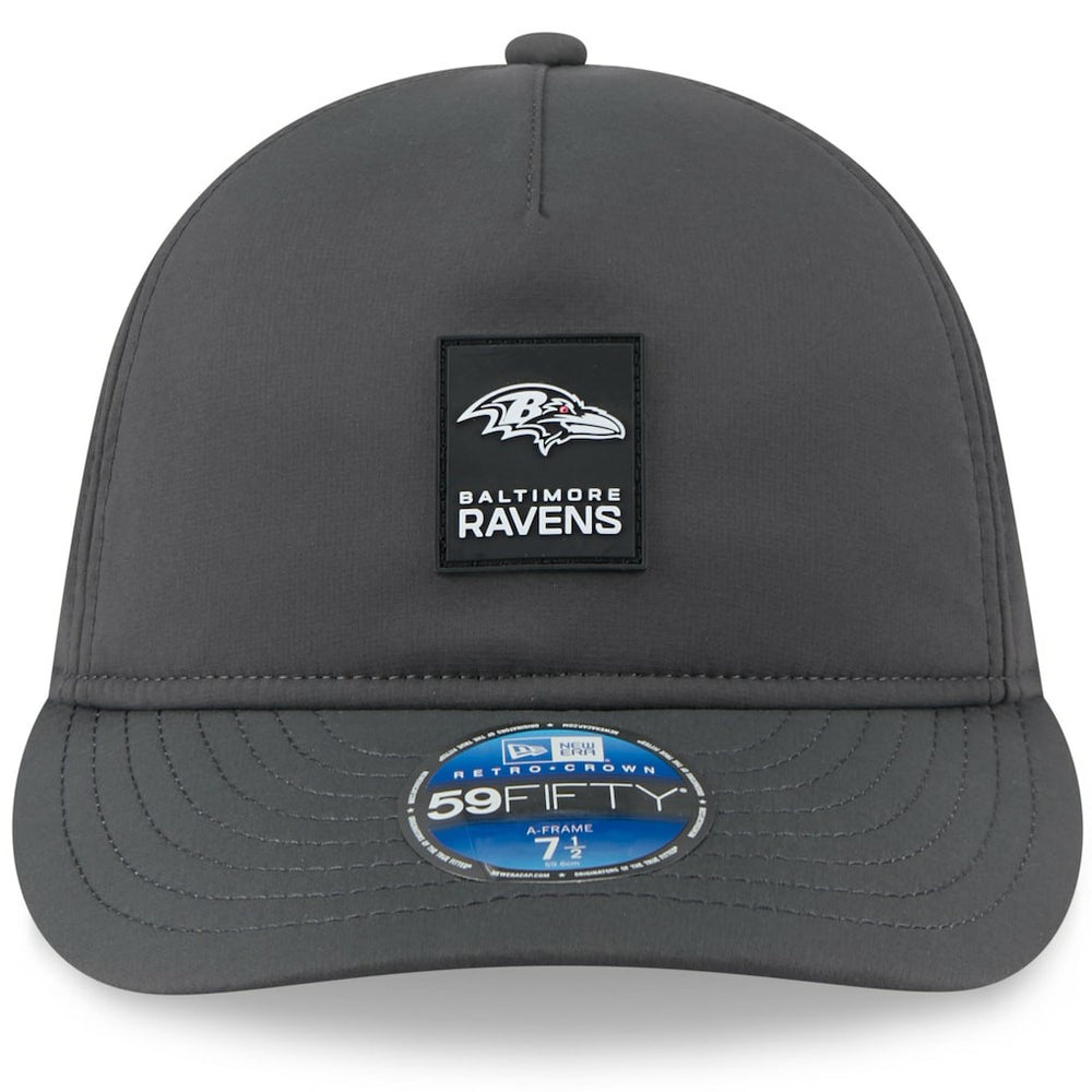 Baltimore Ravens New Era 2025 Sideline Cold Weather Retro Crown 59FIFTY Fitted Hat Charcoal | NFL