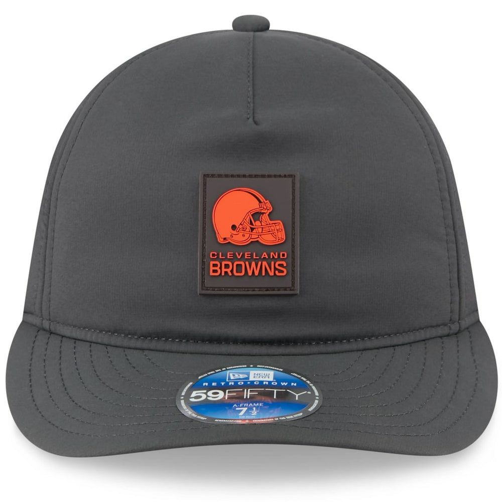 Cleveland Browns New Era 2025 Sideline Cold Weather Retro Crown 59FIFTY Fitted Hat Charcoal | NFL
