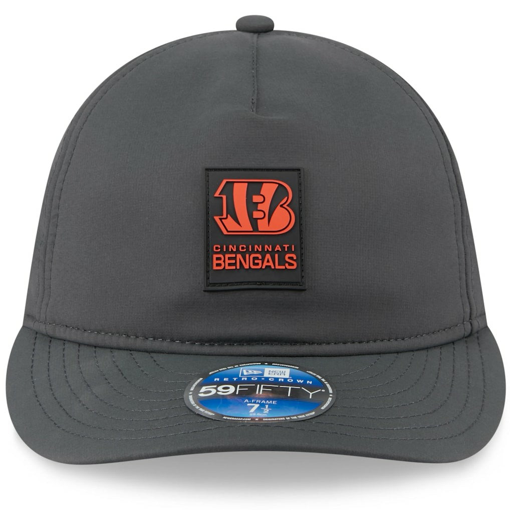 Cincinnati Bengals New Era 2025 Sideline Cold Weather Retro Crown 59FIFTY Fitted Hat Charcoal | NFL