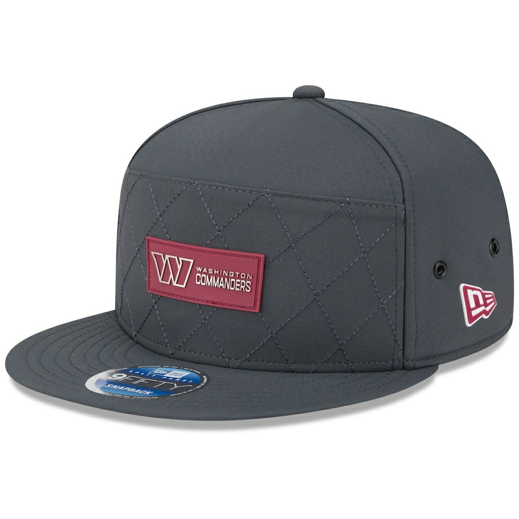 Washington Commanders New Era 2025 Sideline Cold Weather Split Panel 9FIFTY Snapback Hat Charcoal | NFL