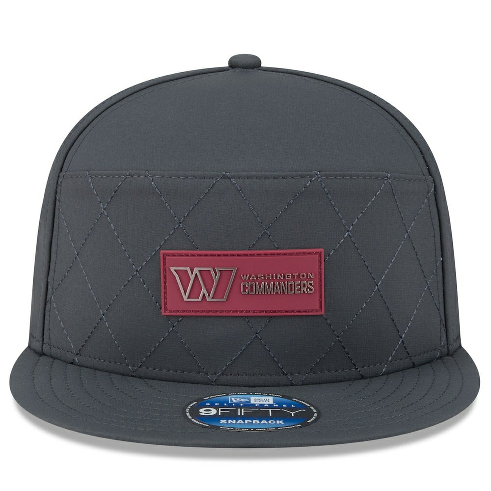 Washington Commanders New Era 2025 Sideline Cold Weather Split Panel 9FIFTY Snapback Hat Charcoal | NFL