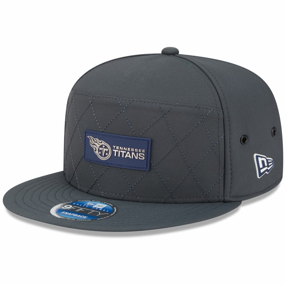 Tennessee Titans New Era 2025 Sideline Cold Weather Split Panel 9FIFTY Snapback Hat Charcoal | NFL