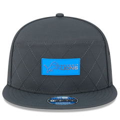 Detroit Lions New Era 2025 Sideline Cold Weather Split Panel 9FIFTY Snapback Hat Charcoal | NFL
