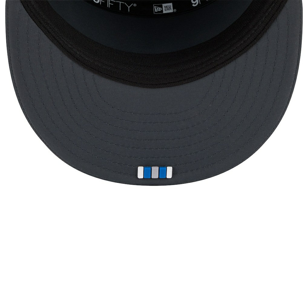 Detroit Lions New Era 2025 Sideline Cold Weather Split Panel 9FIFTY Snapback Hat Charcoal | NFL