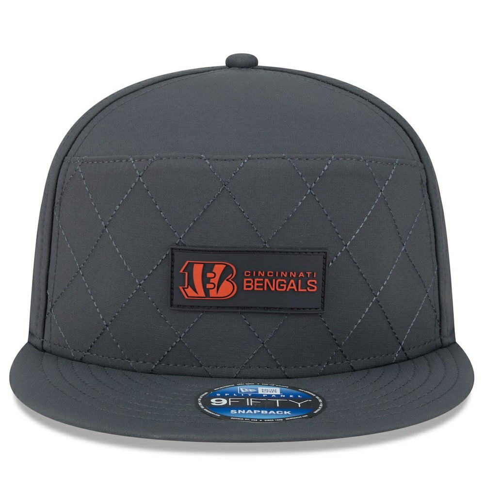 Cincinnati Bengals New Era 2025 Sideline Cold Weather Split Panel 9FIFTY Snapback Hat Charcoal | NFL