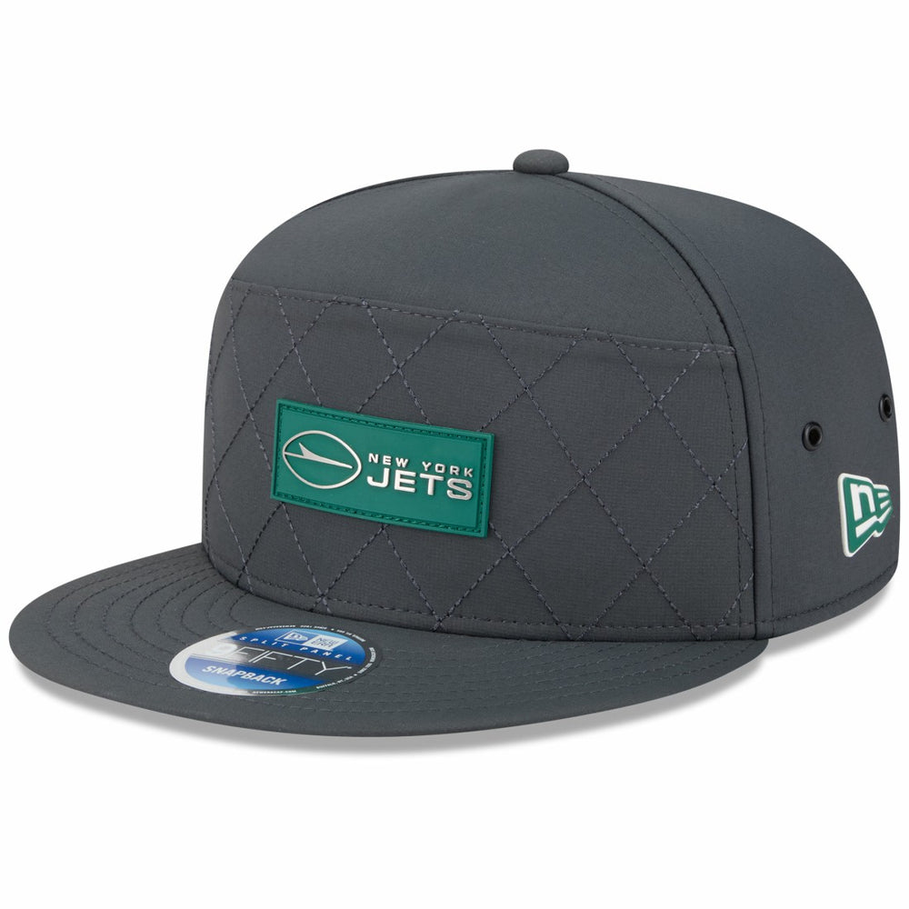 New York Jets New Era 2025 Sideline Cold Weather Split Panel 9FIFTY Snapback Hat Charcoal | NFL