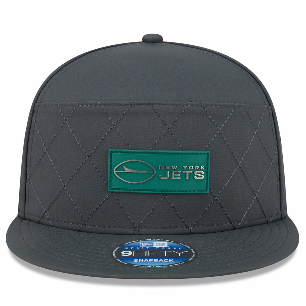 New York Jets New Era 2025 Sideline Cold Weather Split Panel 9FIFTY Snapback Hat Charcoal | NFL