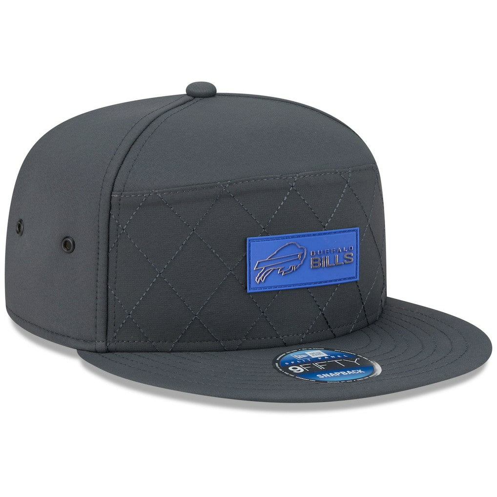 Buffalo Bills New Era 2025 Sideline Cold Weather Split Panel 9FIFTY Snapback Hat Charcoal | NFL
