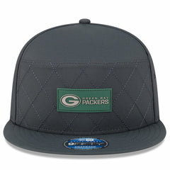 Green Bay Packers New Era 2025 Sideline Cold Weather Split Panel 9FIFTY Snapback Hat Charcoal | NFL