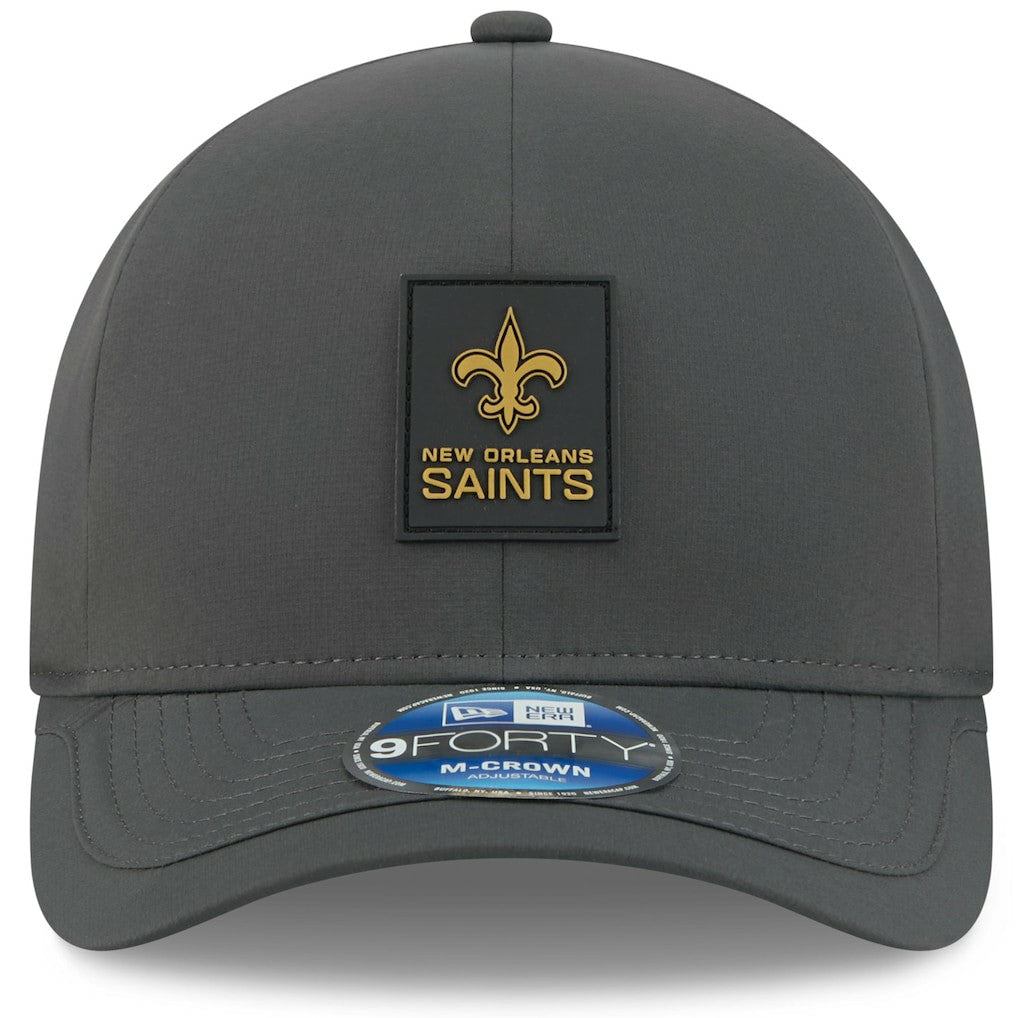 New Orleans Saints New Era 2025 Sideline Cold Weather 9FORTY M-Crown Adjustable Hat Charcoal | NFL