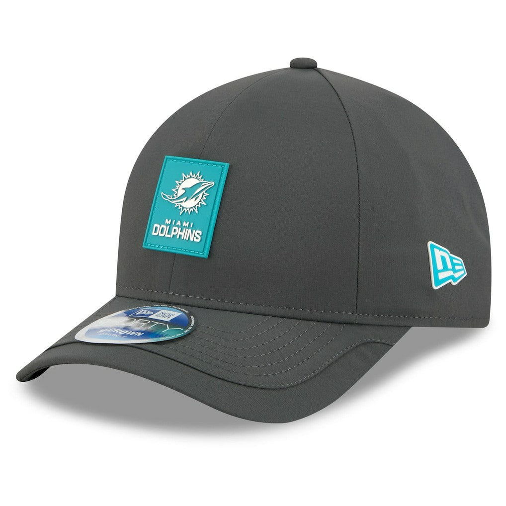 Miami Dolphins New Era 2025 Sideline Cold Weather 9FORTY M-Crown Adjustable Hat Charcoal | NFL