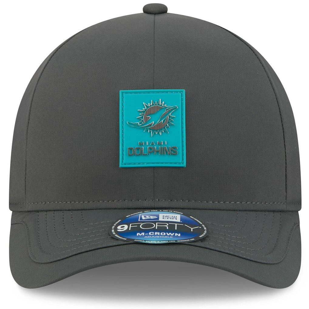 Miami Dolphins New Era 2025 Sideline Cold Weather 9FORTY M-Crown Adjustable Hat Charcoal | NFL