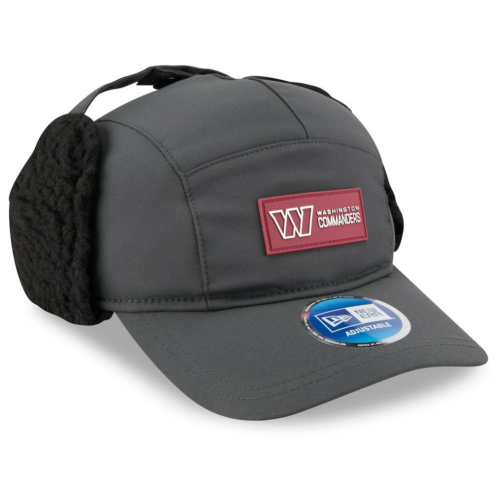 Washington Commanders New Era 2025 Sideline Cold Weather Runner Dog Ear Adjustable Hat Charcoal | NFL