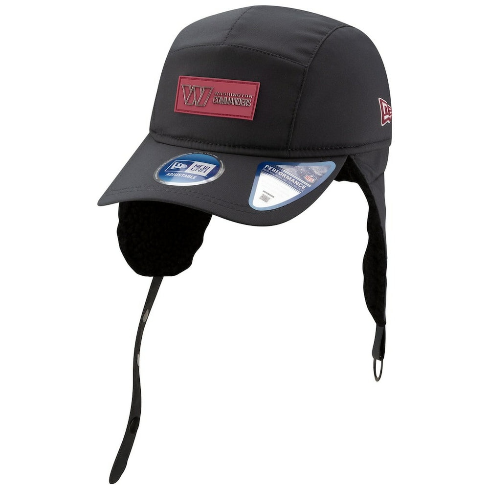 Washington Commanders New Era 2025 Sideline Cold Weather Runner Dog Ear Adjustable Hat Charcoal | NFL
