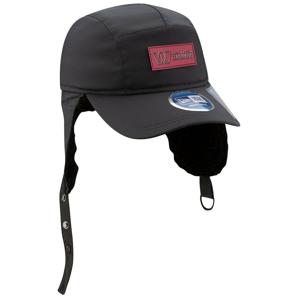 Washington Commanders New Era 2025 Sideline Cold Weather Runner Dog Ear Adjustable Hat Charcoal | NFL