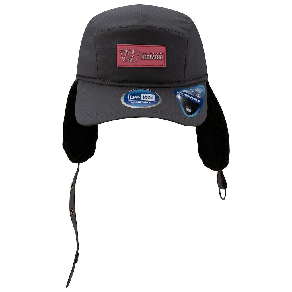 Washington Commanders New Era 2025 Sideline Cold Weather Runner Dog Ear Adjustable Hat Charcoal | NFL